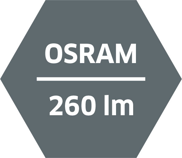 Leuchtmittel: Hochwertige OSRAM LEDs 3 W, 260 lm