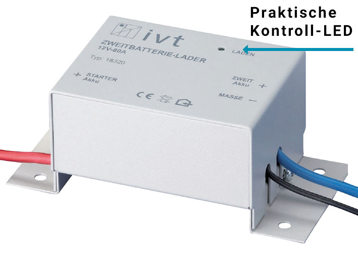 Grafik Zweitbatterielader IVT 12 V 80 A praktische Kontroll-LED