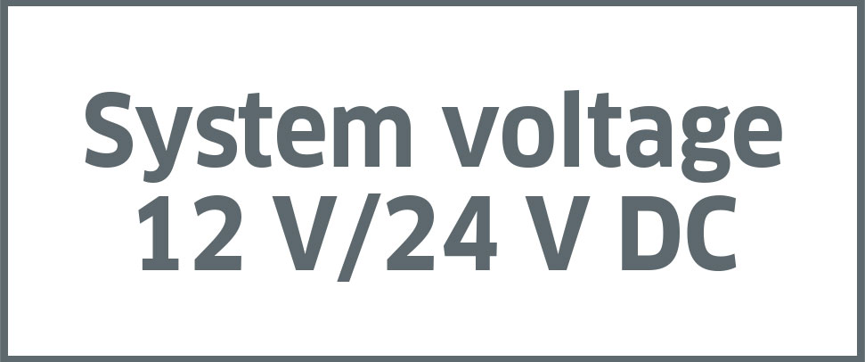 System voltage 12 V/24 V DC